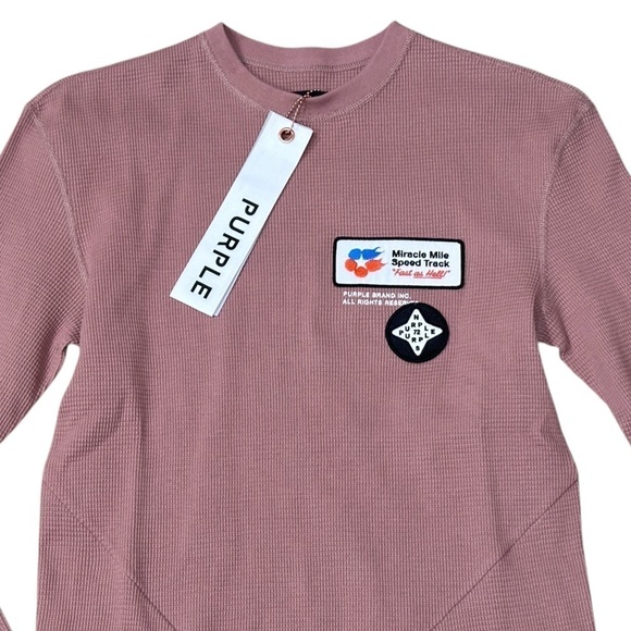 NWT PURPLE BRAND P202 Graphic Long Sleeve in Clay - Picture 2 of 5